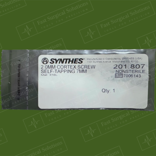 Synthes 201.807 2.0MM CORTEX SCREW SELF-TAPPING 7MM