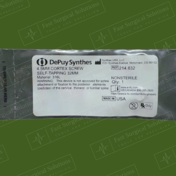 Synthes 214.832 4.5MM CORTEX SCREW SELF-TAPPING 32MM
