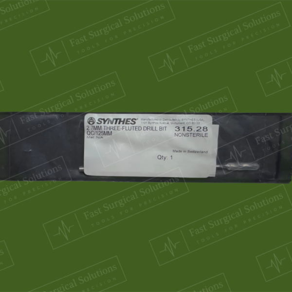 Synthes 315.28 2.7MM THREE-FLUTED DRILL BIT QC/125MM