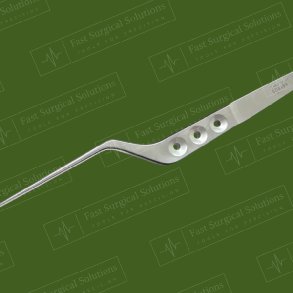 Aesculap BD840R Yasargil Microform Micro Dressing Forceps – Str, bayonet-style design, 200 mm (7 7/8”). Features a working length of 75 mm and jaw width of 0.60 mm. Smooth jaws with a flat handle for precision control.