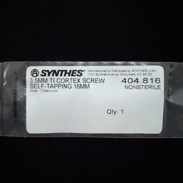 Synthes 404.816 3.5MM TI CORTEX SCREW SELF-TAPPING 16MM