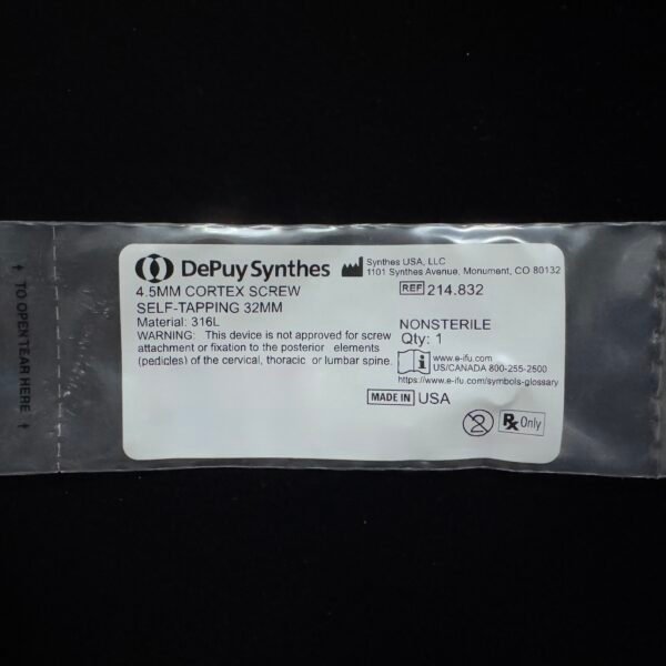 Synthes 214.832 4.5MM CORTEX SCREW SELF-TAPPING 32MM