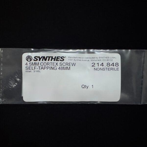 Synthes 214.848 4.5MM CORTEX SCREW SELF-TAPPING 48MM