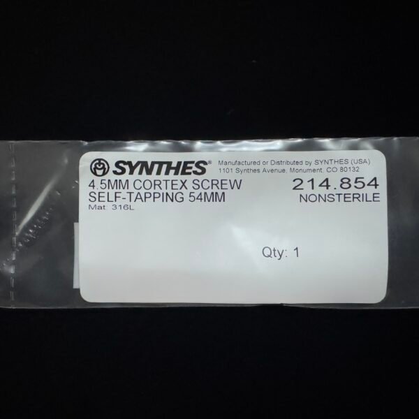 Synthes 214.854 4.5MM CORTEX SCREW SELF-TAPPING 54MM