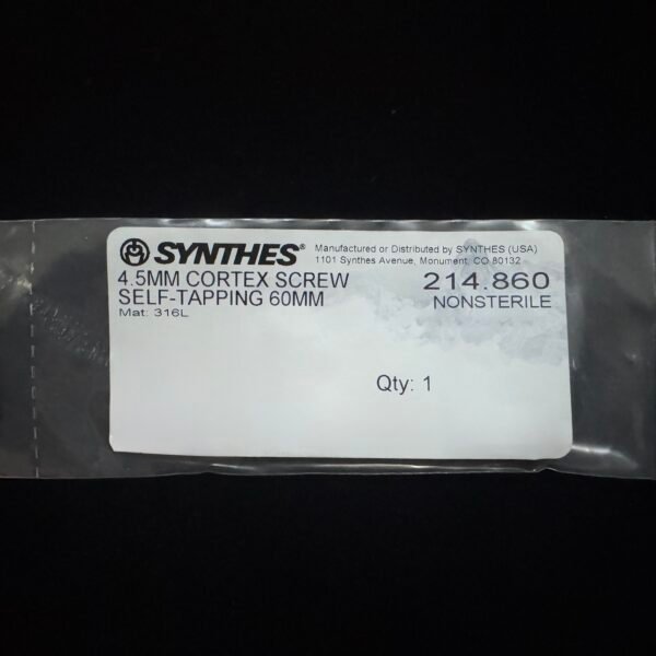 Synthes 214.860 4.5MM CORTEX SCREW SELF-TAPPING 60MM