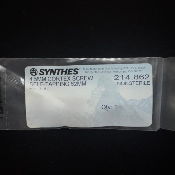 Synthes 214.862 4.5MM CORTEX SCREW SELF-TAPPING 62MM