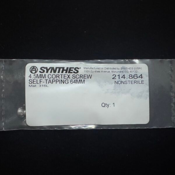 Synthes 214.864 4.5MM CORTEX SCREW SELF-TAPPING 64MM