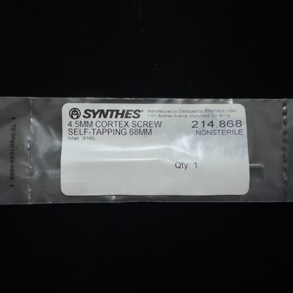 Synthes 214.868 4.5MM CORTEX SCREW SELF-TAPPING 68MM
