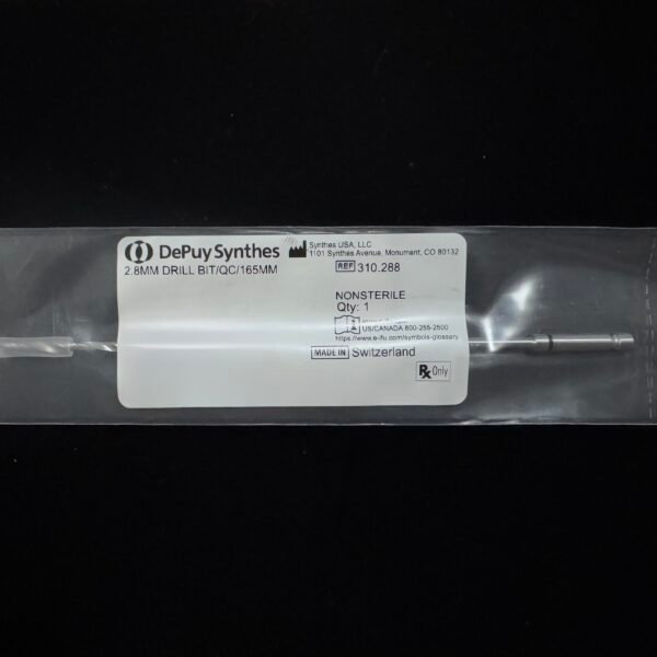 Synthes 310.288 2.8MM DRILL BIT/QC/165MM