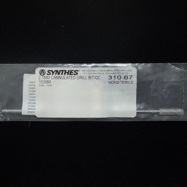 Synthes 310.67 2.7MM CANNULATED DRILL BIT/QC 160MM