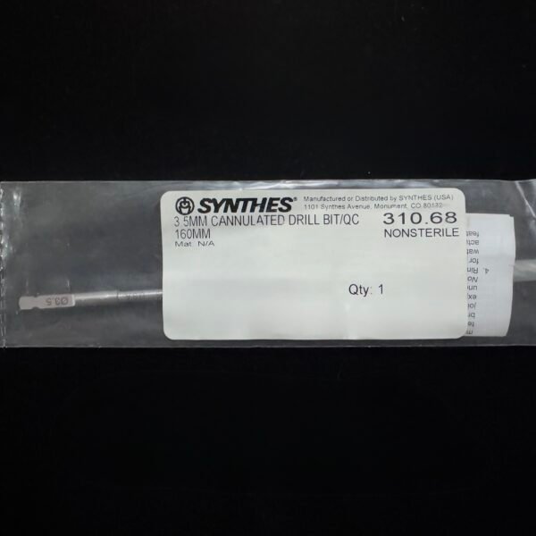Synthes 310.68 3.5MM CANNULATED DRILL BIT/QC 160MM