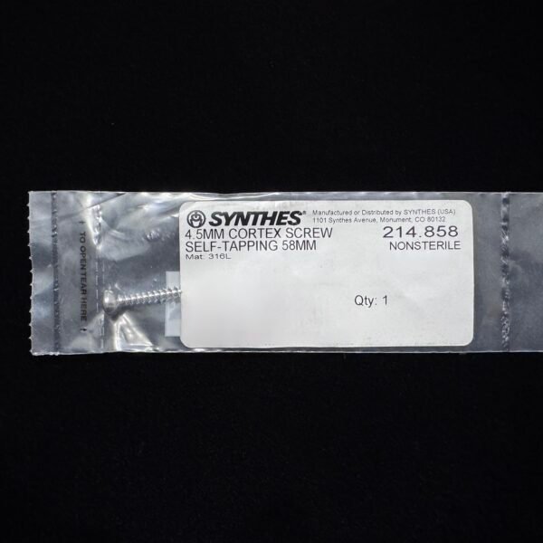Synthes 214.858 4.5MM CORTEX SCREW SELF-TAPPING 58MM