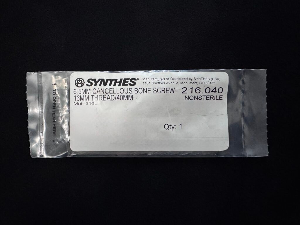 Synthes 216.040 6.5MM CANCELLOUS BONE SCREW 16MM THREAD/40MM - Fast ...