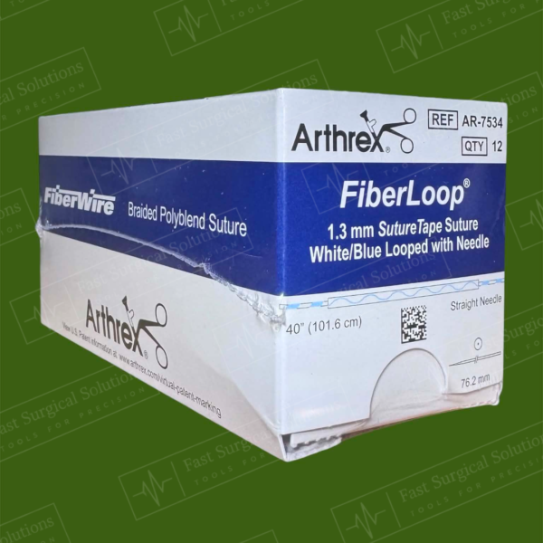 ARTHREX AR-7534 Fiberloop 1.3mm Suturetape Suture White/Blue Looped w/ Needle